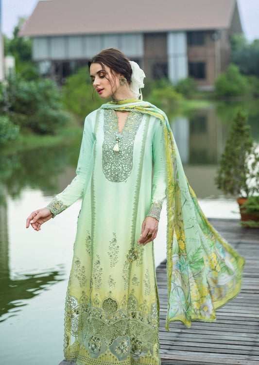 Chiffon dupatta with delicate embroidery from Mushq Solace Unione MSL2507 collection.