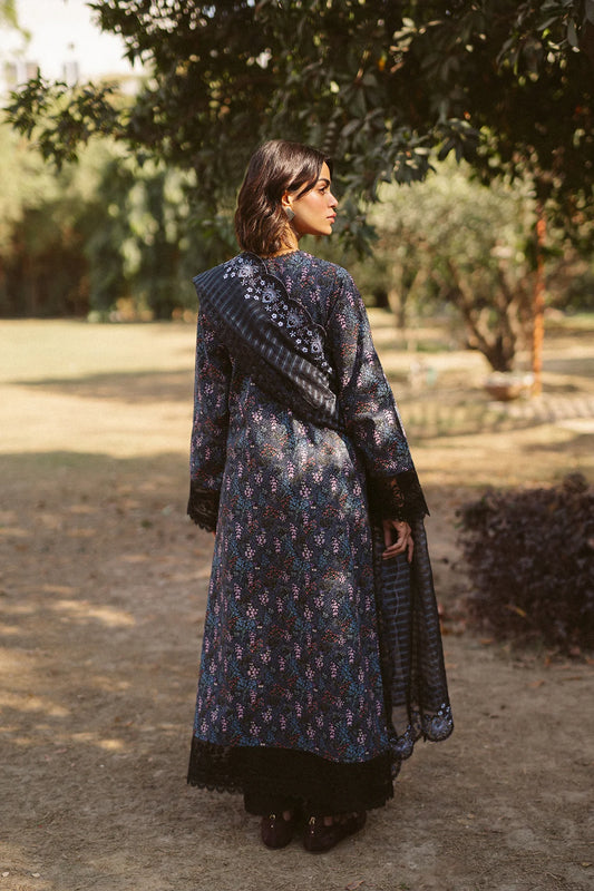 Back view of Ayzel Aziel AL-25-V10-09 elegant embroidered designer wear.