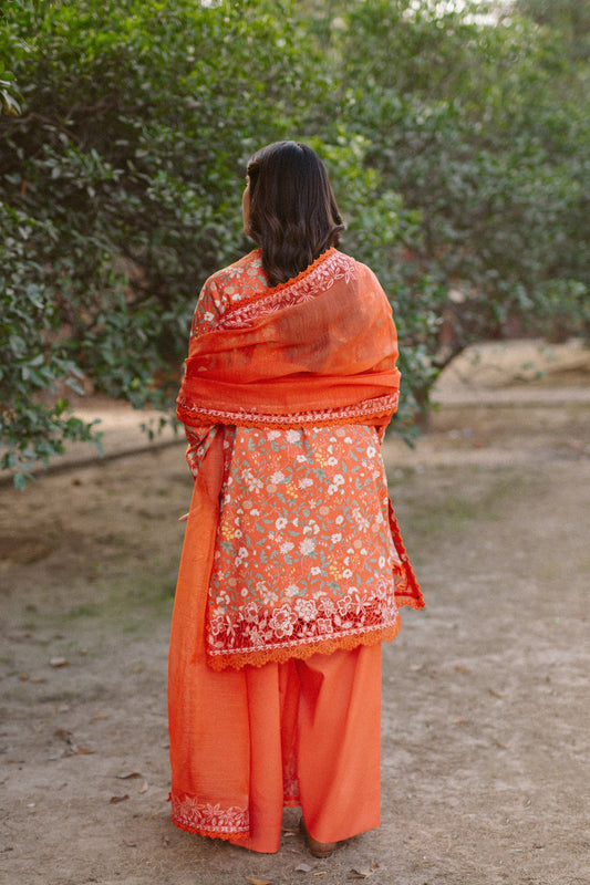 Back view of Ayzel Celine AL-25-V10-02 elegant embroidered designer wear.