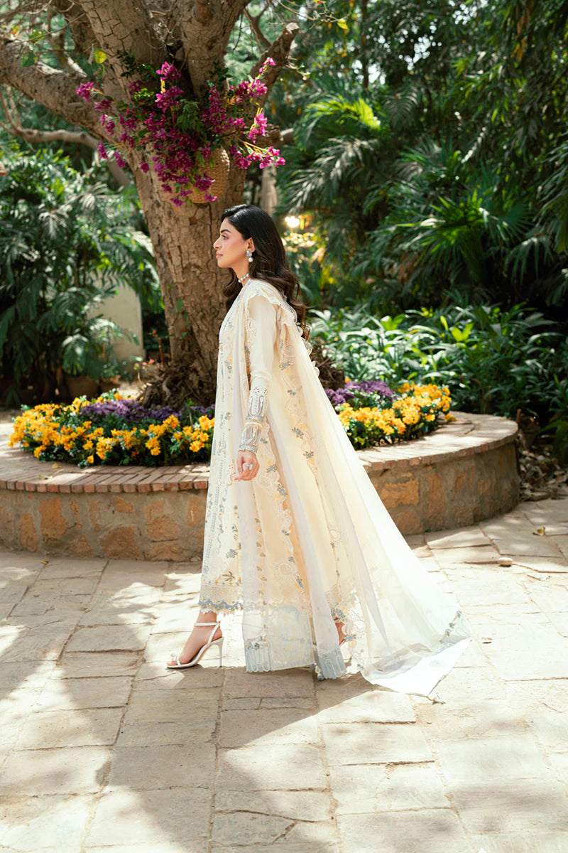 Qalamkar SB-09 Adeena chiffon dupatta with intricate embroidery from Eid Edit collection.