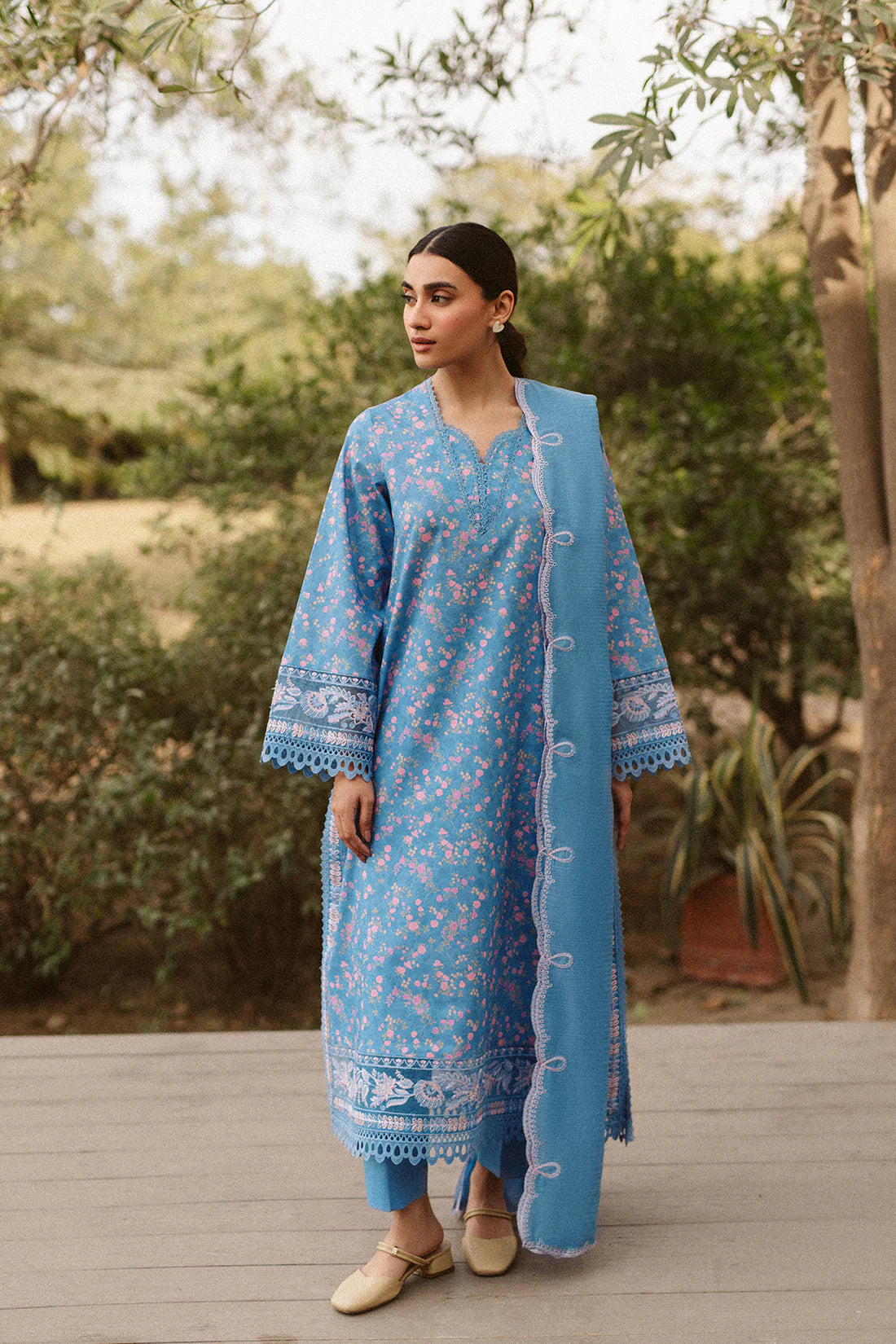Ayzel Briele AL-25-V10-10 luxury embroidered designer outfit front view.
