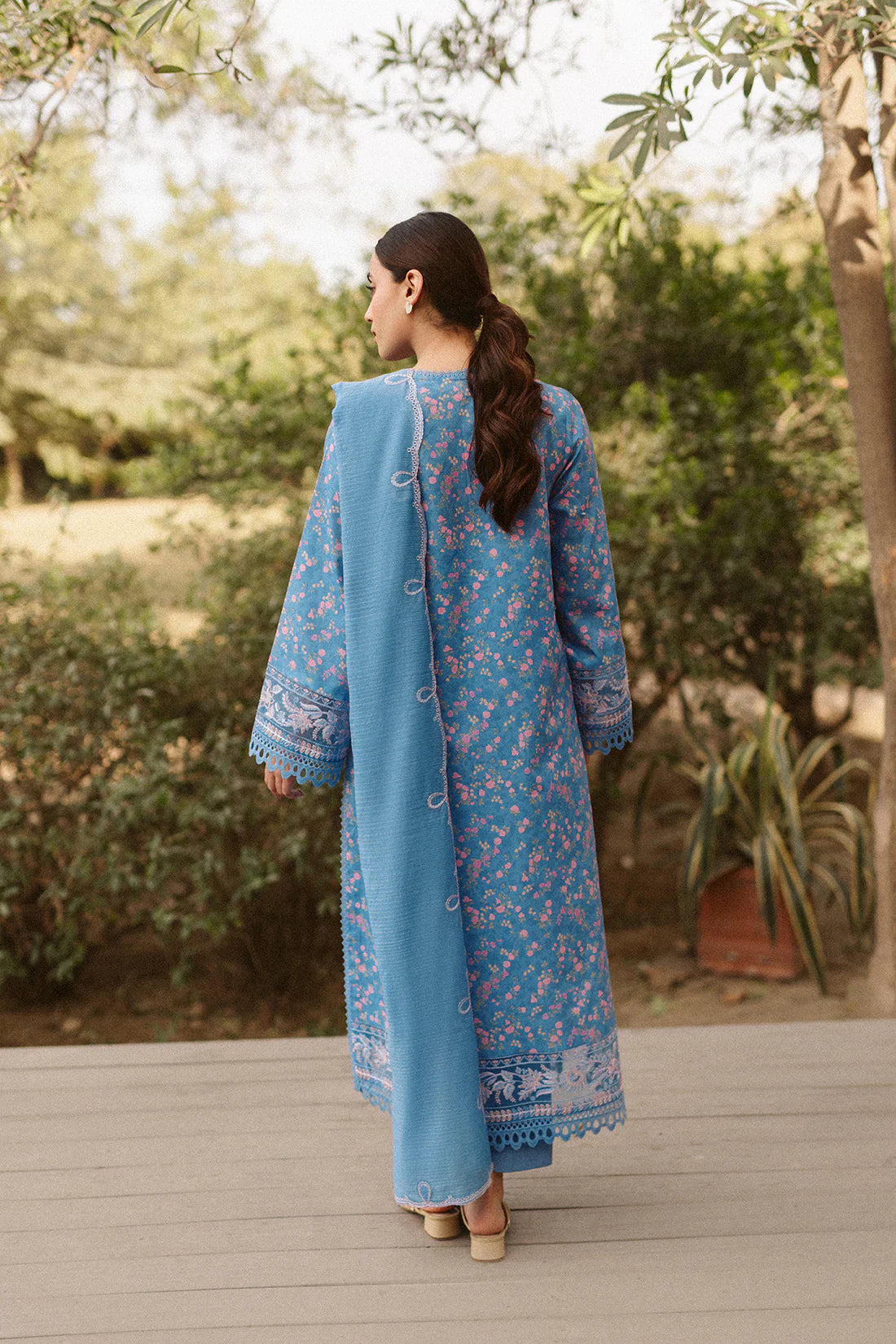 Back view of Ayzel Briele AL-25-V10-10 elegant embroidered designer wear