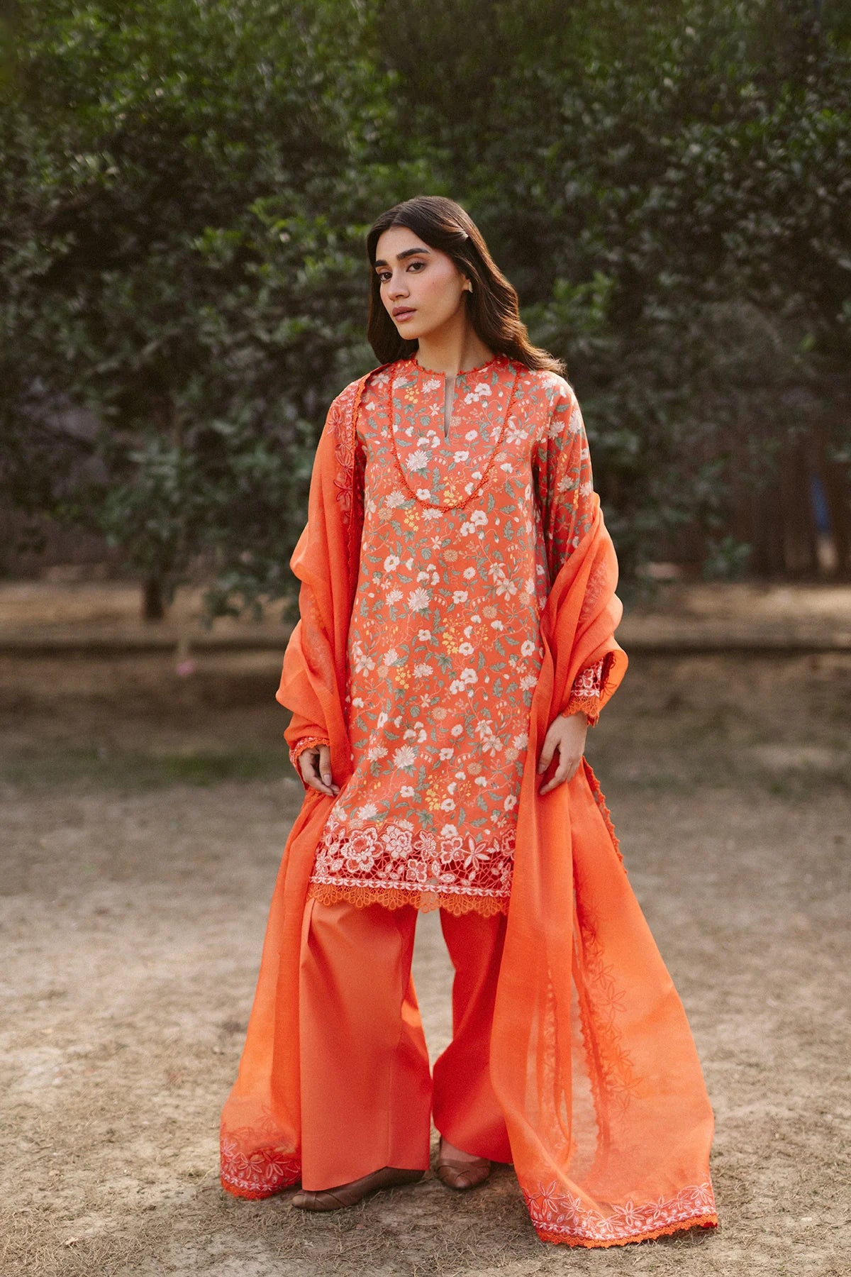 Ayzel Celine AL-25-V10-02 luxury embroidered designer outfit front view.