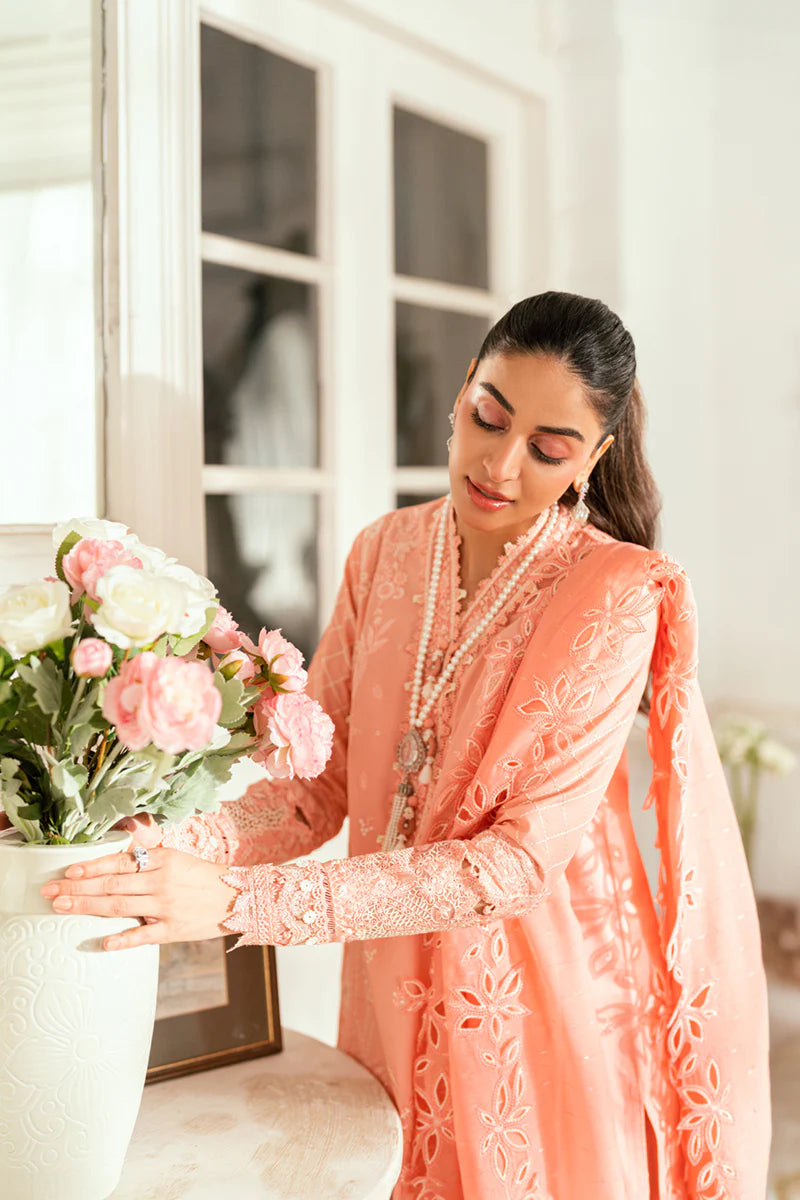 Close-up of intricate embroidery on Qalamkar SB-12 Jafa lawn suit